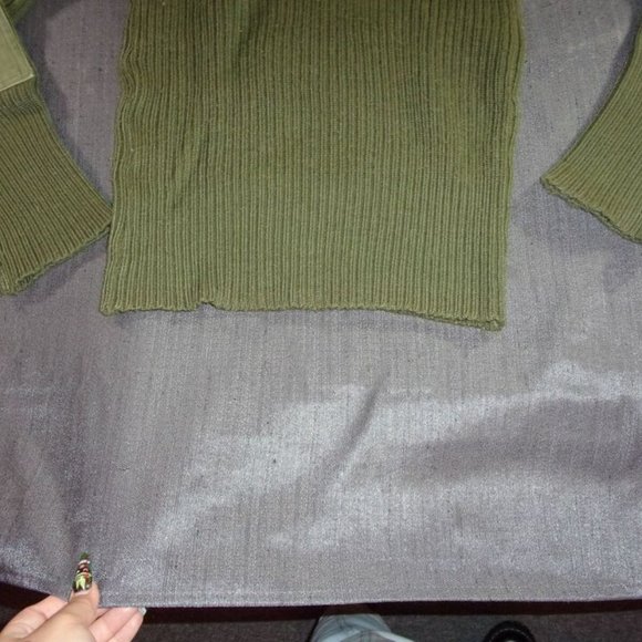 sz95-105 R USMC MARINE CORP WOOLY PULLY SWEATER 100% Wool OLIVE GREEN EC 1591 - Picture 3 of 11